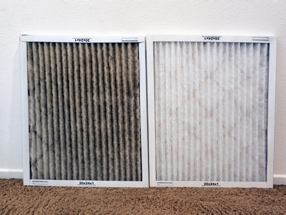 A comparison of clean and heater dirty air conditioning filters
