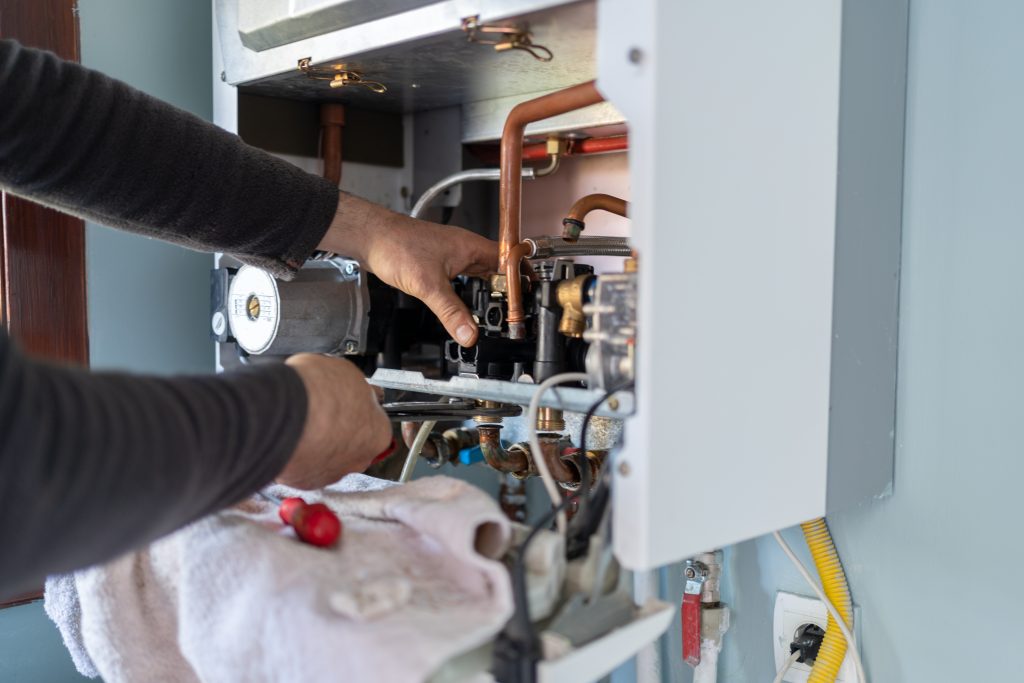 heating system tune-up on a gas heater