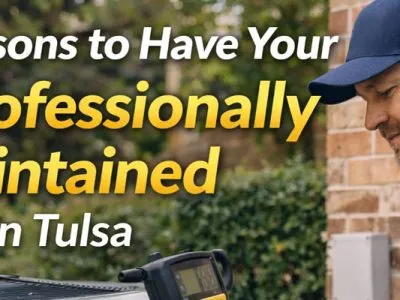 Professional AC maintenance service being performed on home air conditioner system in Tulsa Oklahoma